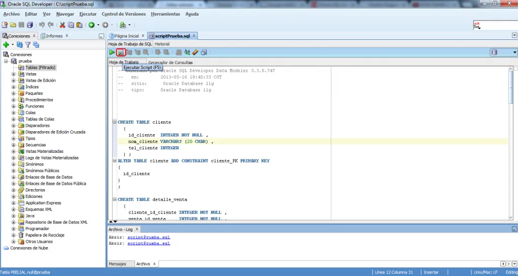 Ejecutar Script Ddl En Sql Developer