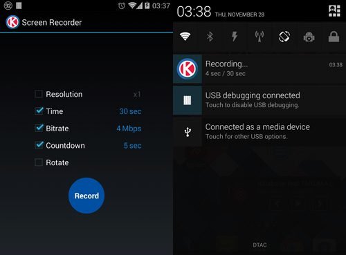 screen recorder android kitkat