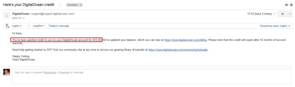 Credito En Digital Ocean Gmail