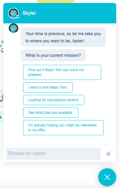 Chatbot basado en reglas de Skylar